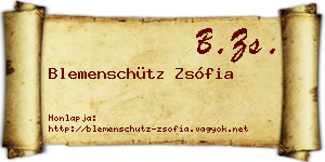 Blemenschütz Zsófia névjegykártya