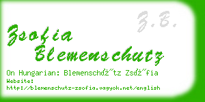 zsofia blemenschutz business card